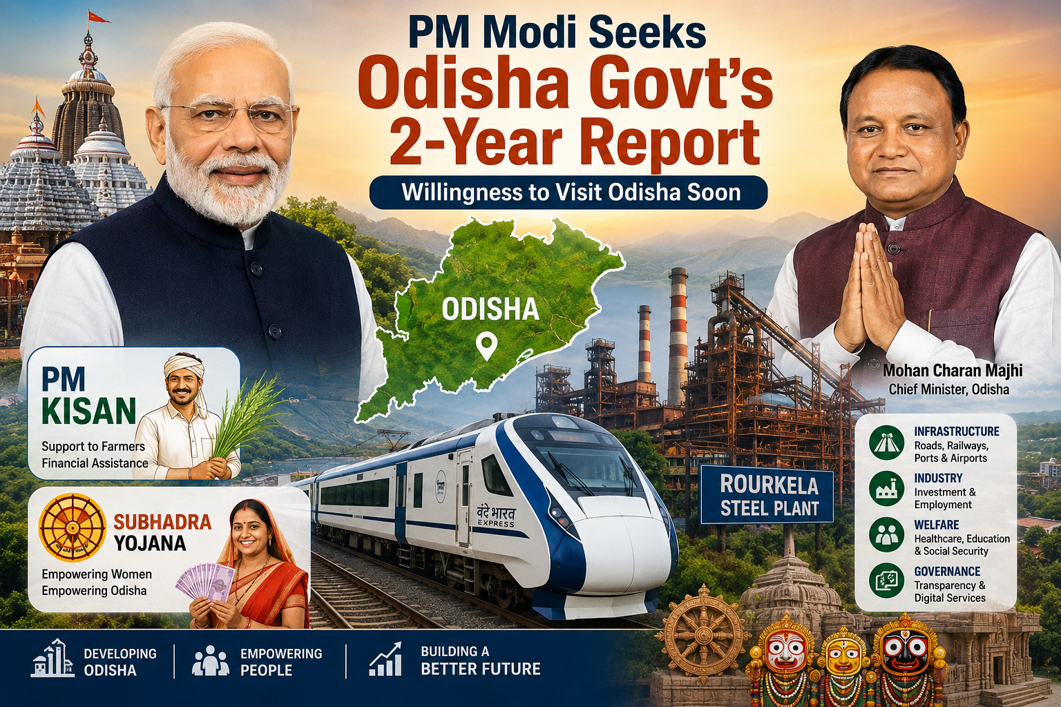 PM Modi Seeks Odisha Govt’s 2-Year Report: Positive Updates as PM Expresses Willingness to Visit Odisha Soon