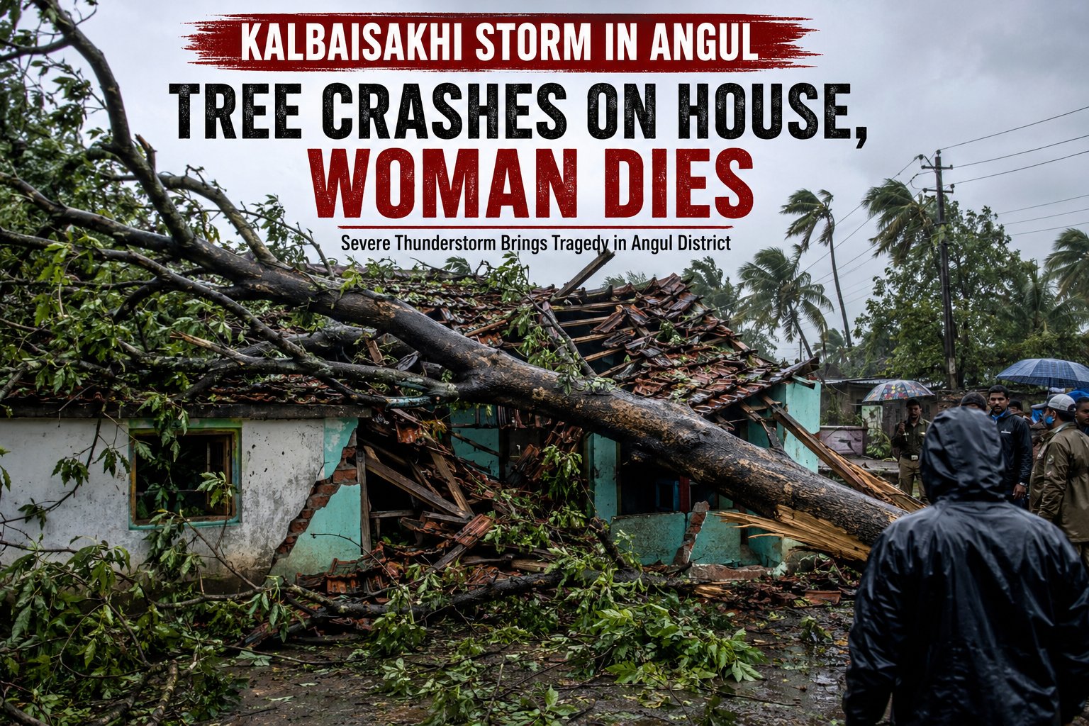 Kalbaisakhi Storm in Angul Claims Woman’s Life After Tree Crashes Onto House