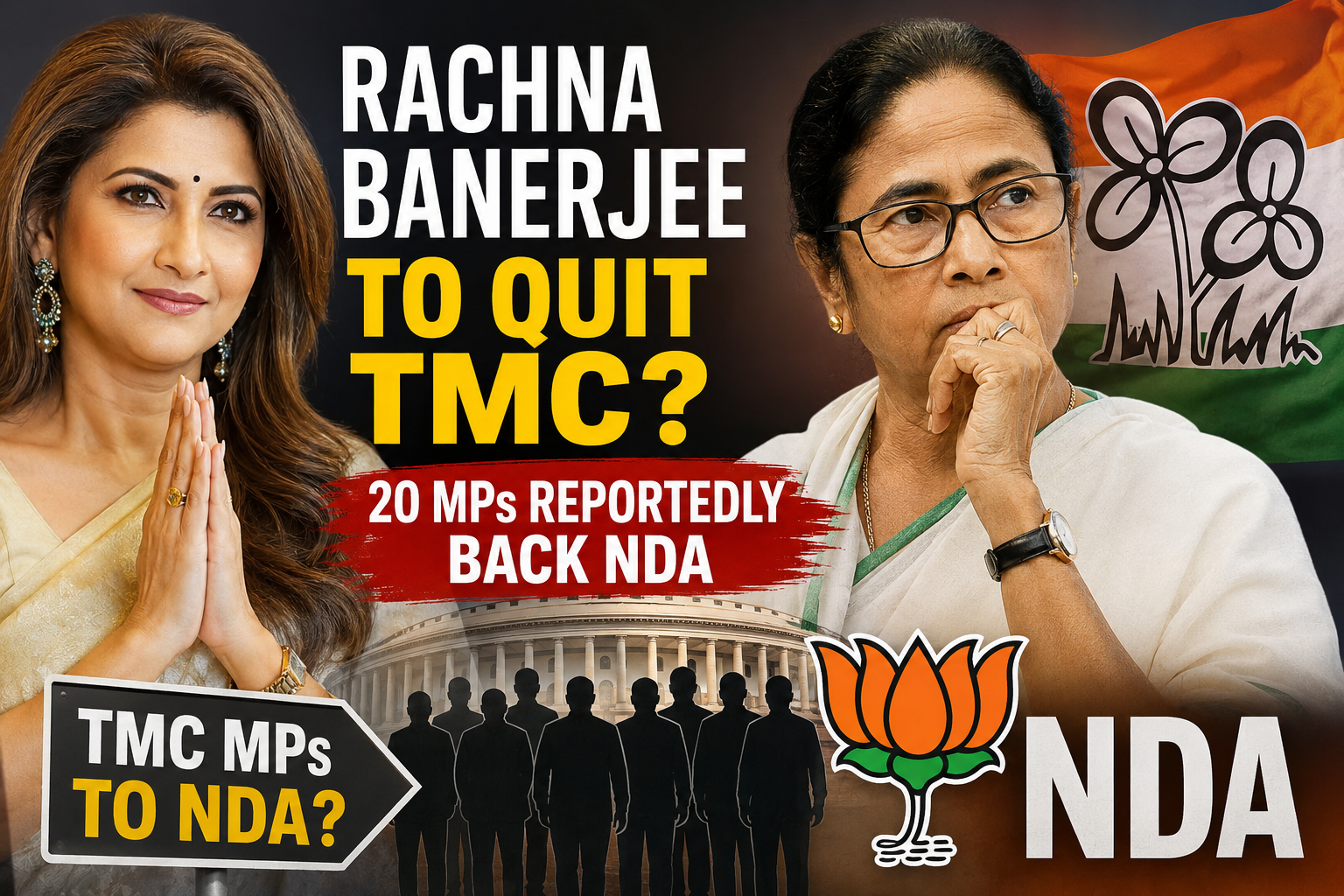 Rachna Banerjee to Quit TMC? 20 MPs Reportedly Back NDA Amid Political Turmoil in West Bengal