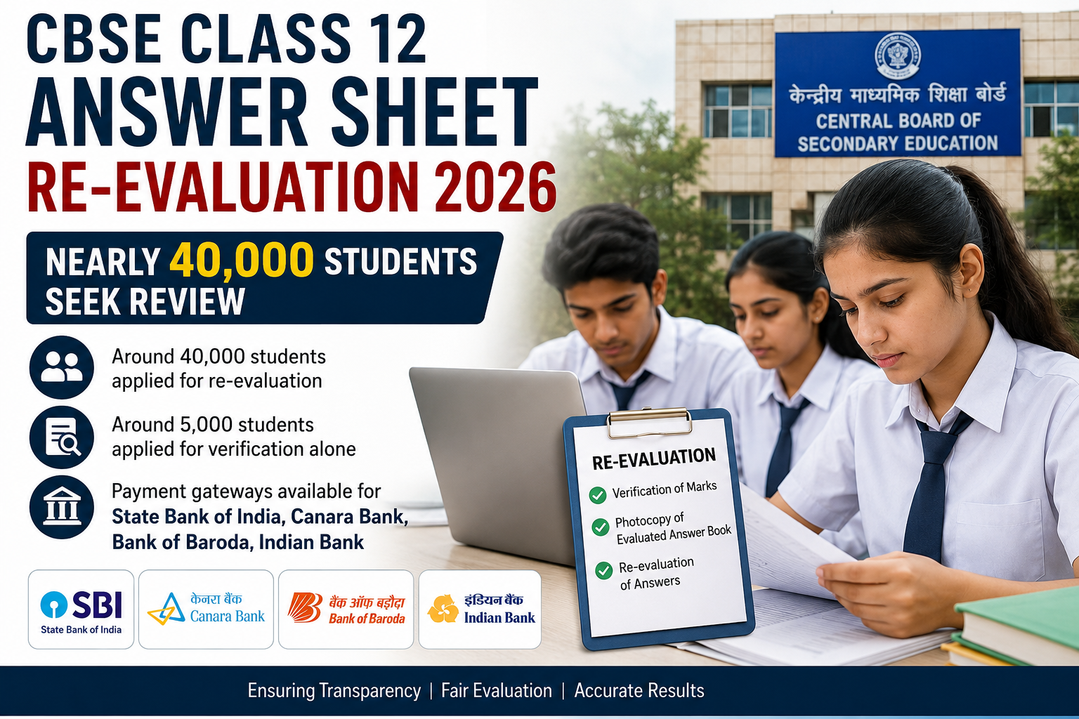 CBSE Class 12 Answer Sheet Re-evaluation 2026: Nearly 40,000 Students Seek Review