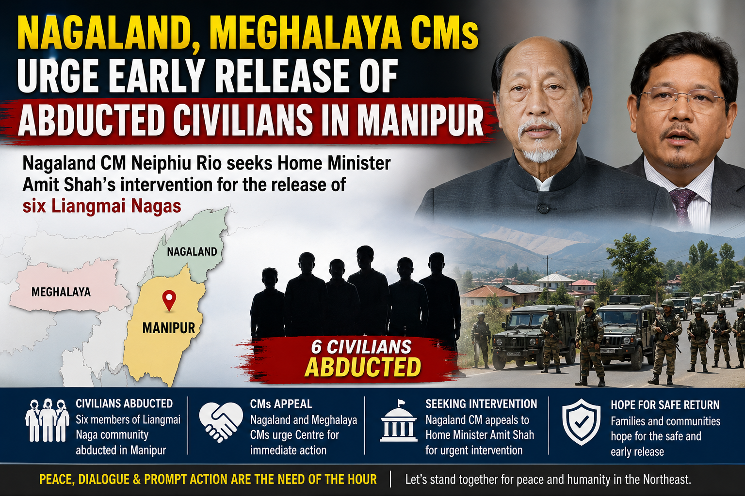 Manipur Abduction Case: Nagaland and Meghalaya CMs Seek Immediate Action