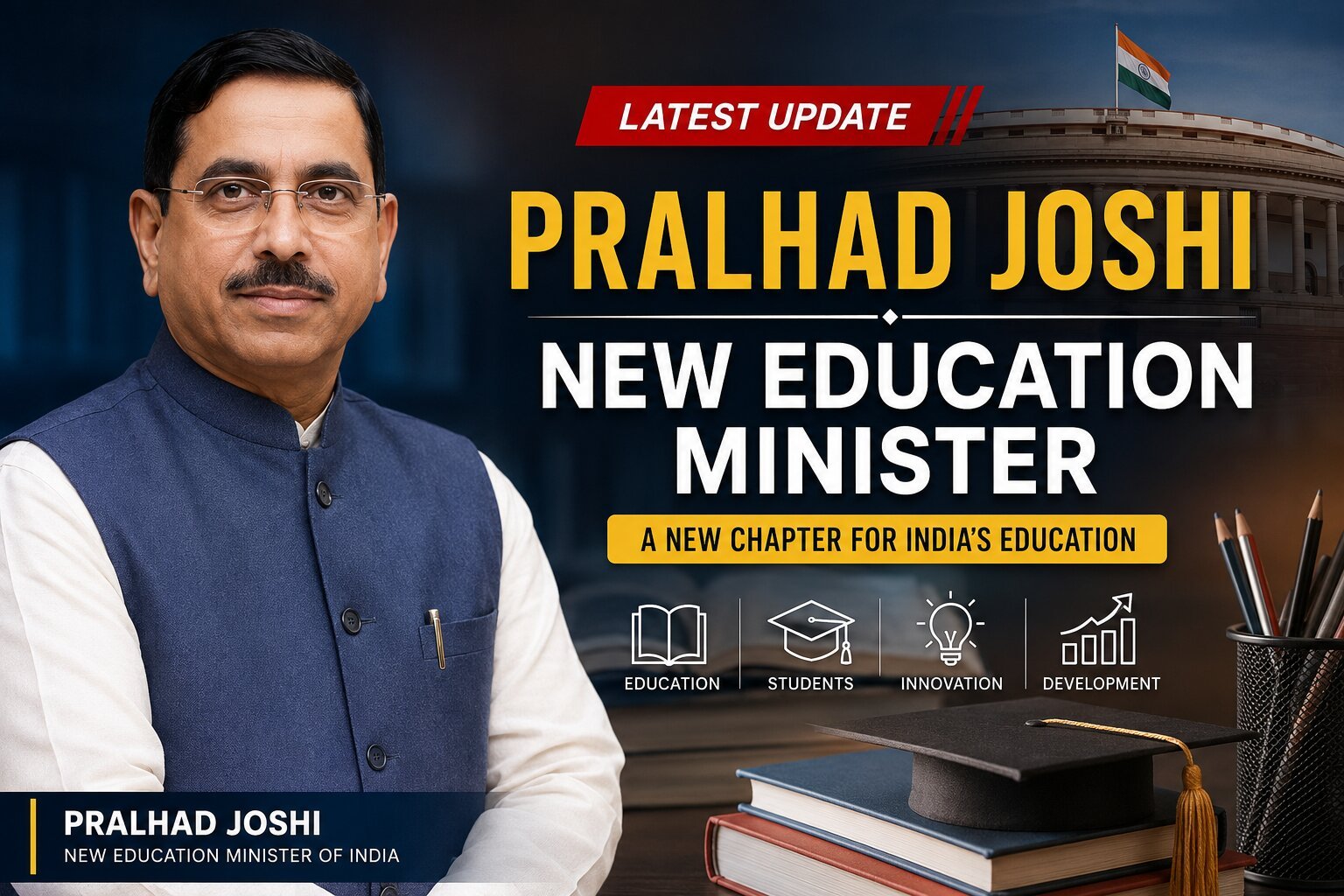 Pralhad Joshi Takes Charge as India's New Education Minister: What It Means for Students and the Future of Education